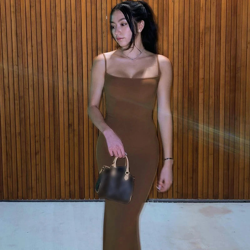 Backless Bodycon Maxi Dress
